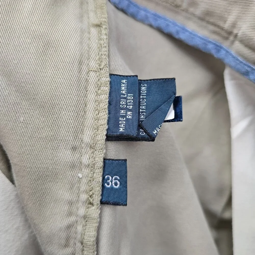 Polo Ralph Lauren Shorts Mens 36 Beige Chino Pleated Classic‎ Fit Golf Preppy